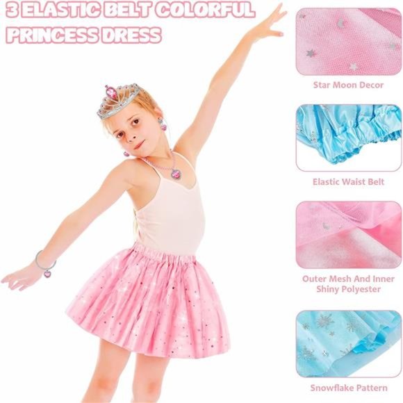 Princess Dress Up Toys &Jewelry Boutique,Princess Costumes Set incl Color Skirts - Picture 4 of 7